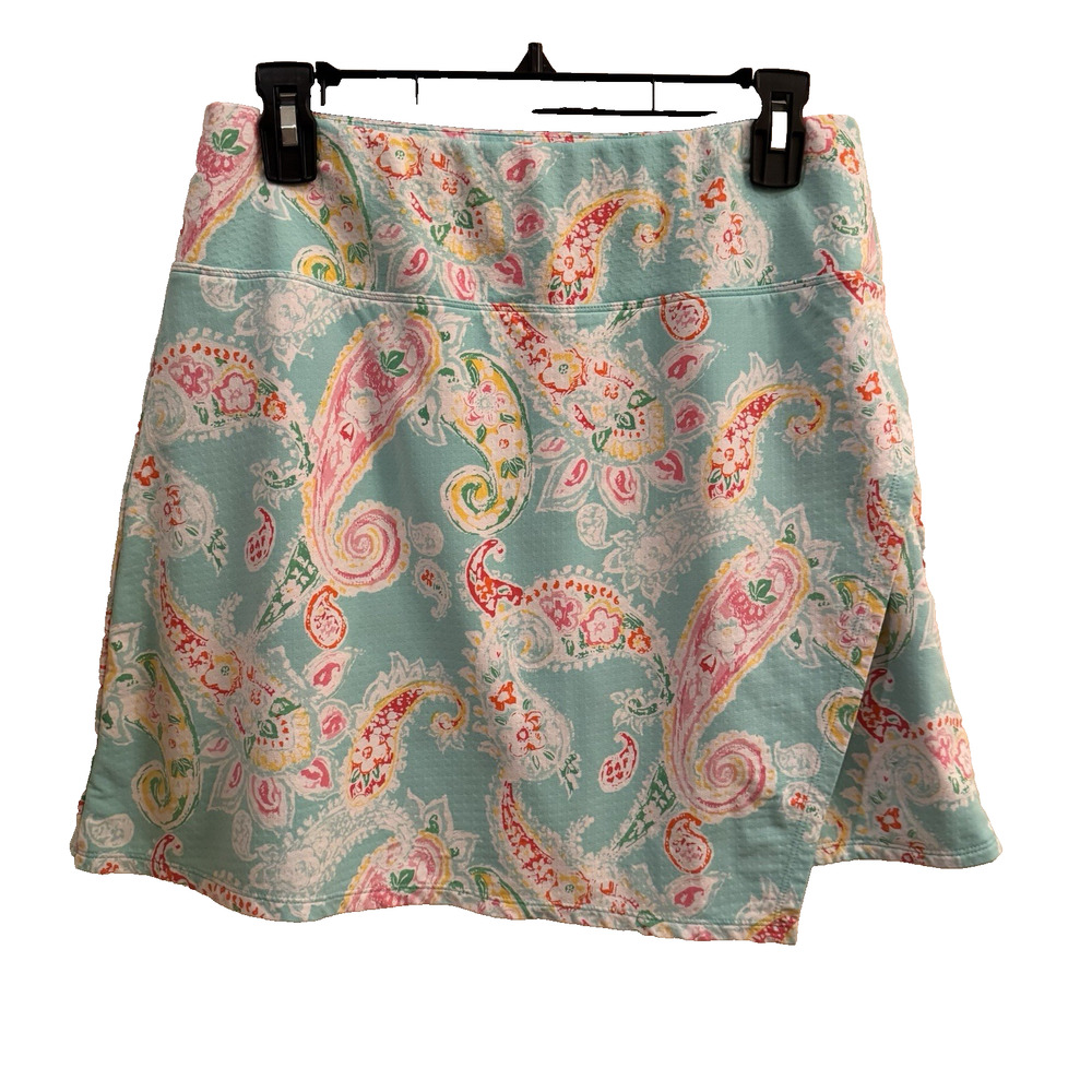 IBKÜL Sharon Faux Wrap Skort Paisley Womens Medium Golf Tennis Pickleball UPF
